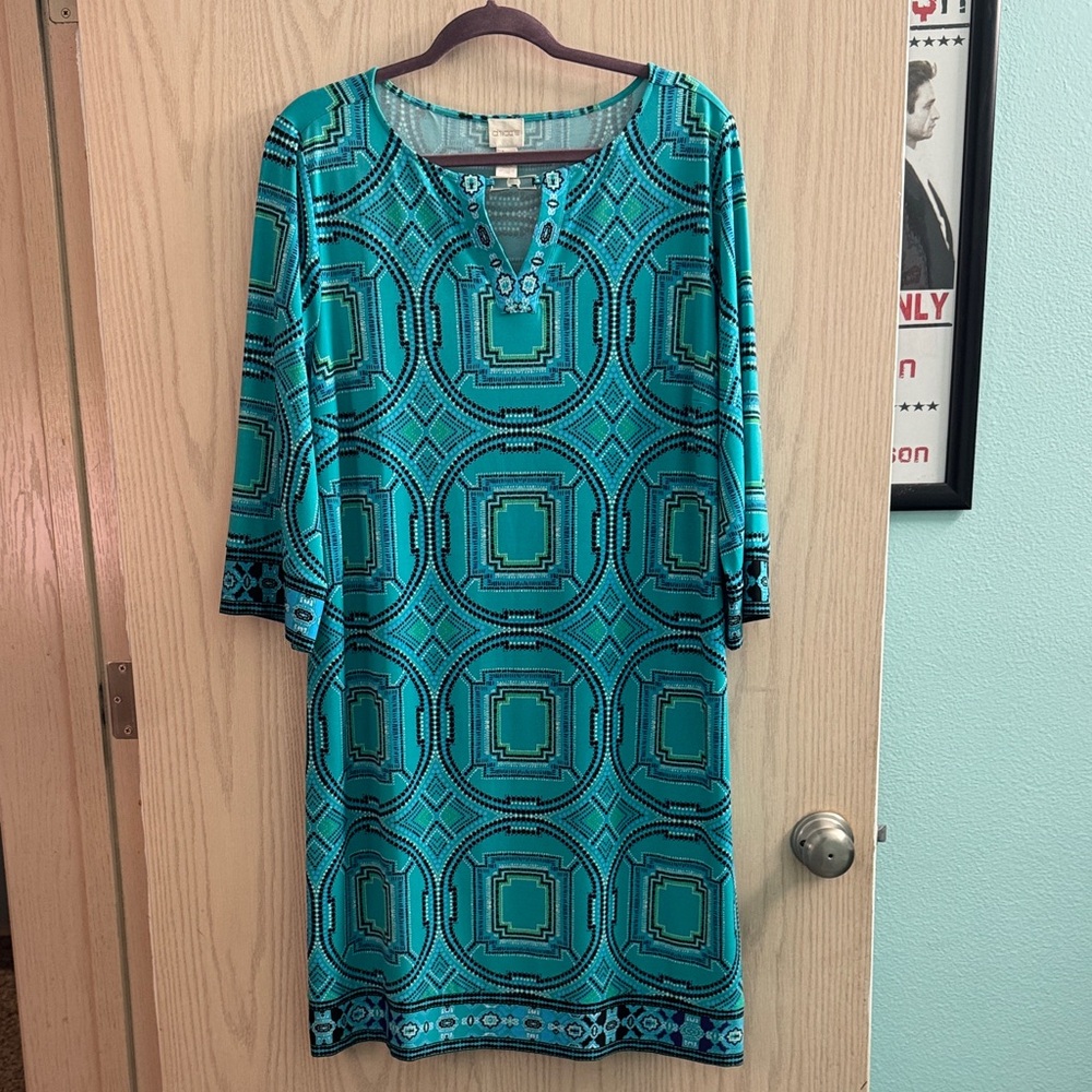 Chico's Turquoise Geometric dress